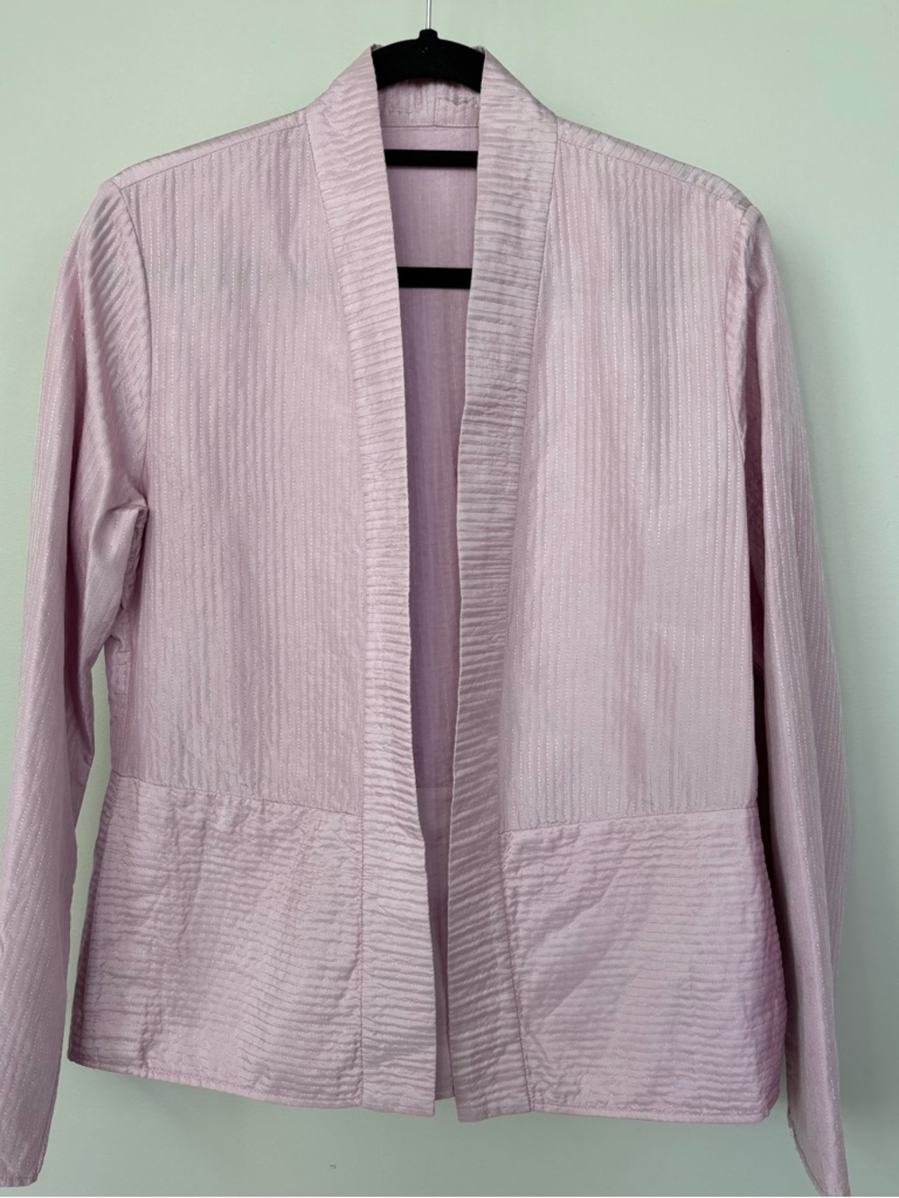 Eileen Fisher Quilted Silk Habutai Jacket Blazer Size M